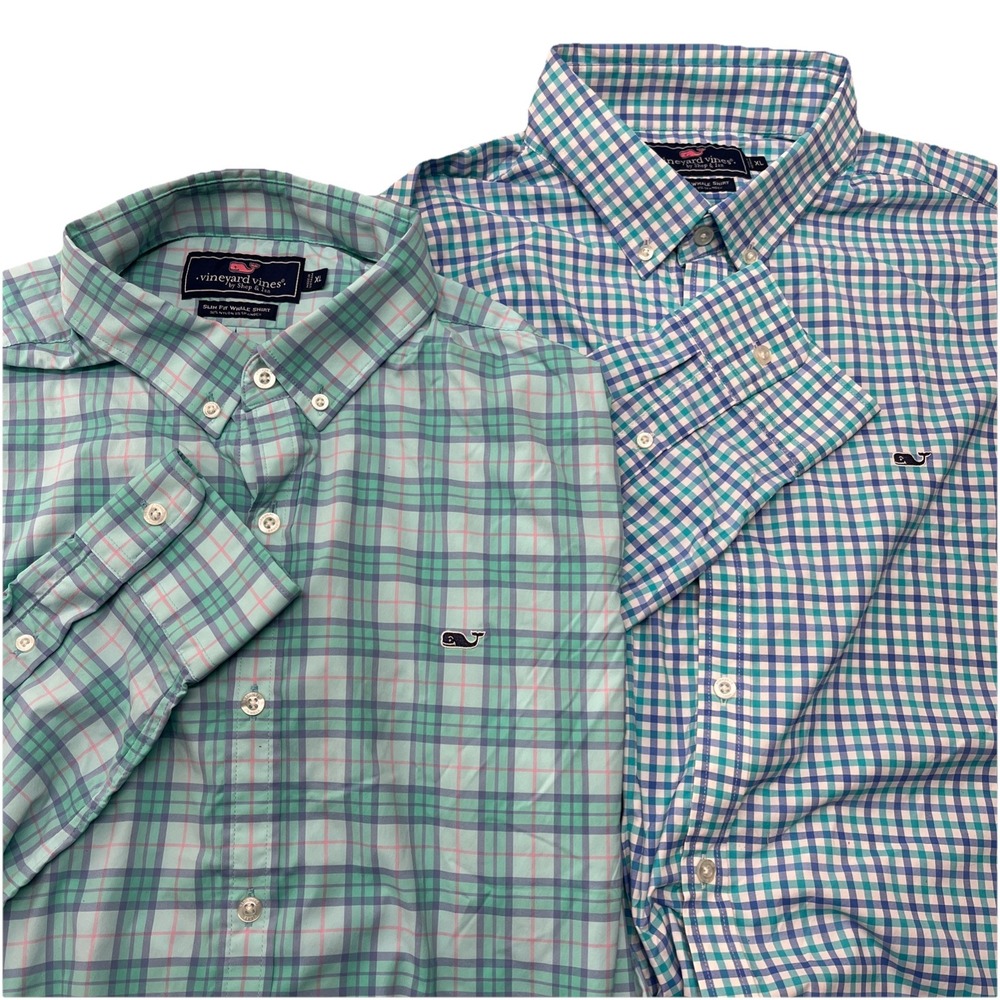 Set Of Two Vineyard Vines Slim Fit Whale Shirt Men's XL Longsleeve Button Down